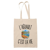 Tote Bag Beige L’Hérault c’est la vie
