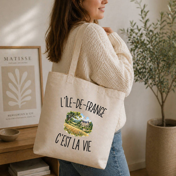 Tote Bag Beige L’Île-de-France c’est la vie