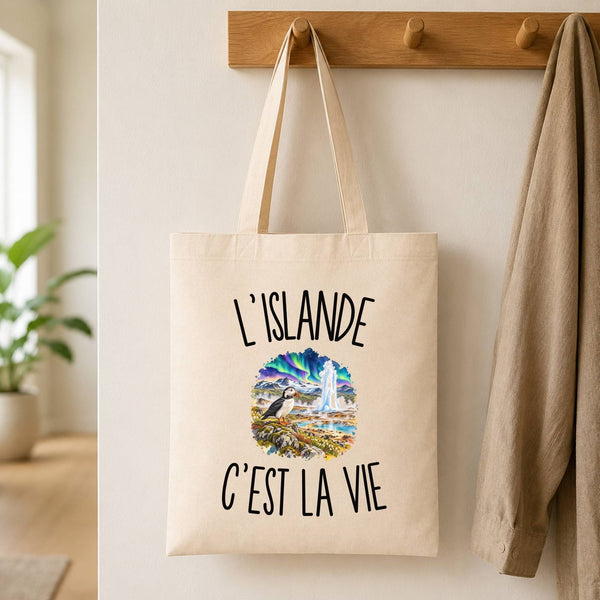 Tote Bag Beige L’Islande c’est la vie