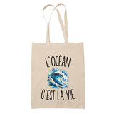 Tote Bag Beige L’Océan c’est la vie