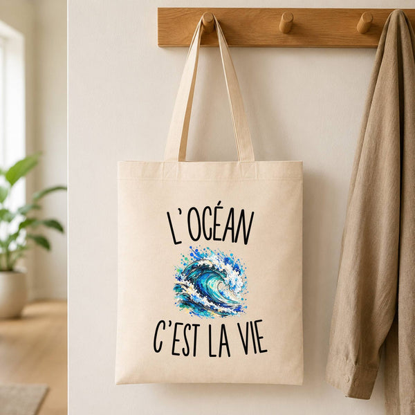 Tote Bag Beige L’Océan c’est la vie