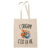 Tote Bag Beige L’Origami c’est la vie