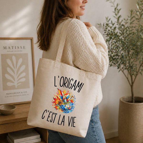 Tote Bag Beige L’Origami c’est la vie