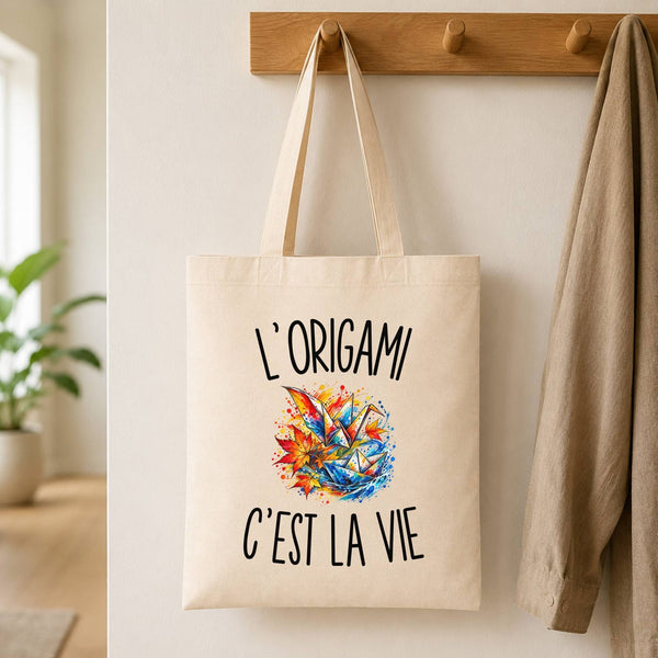 Tote Bag Beige L’Origami c’est la vie
