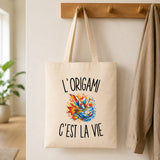 Tote Bag Beige L’Origami c’est la vie