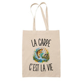 Tote Bag Beige La Carpe c’est la vie