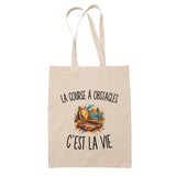 Tote Bag Beige La Course À Obstacles c’est la vie