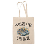 Tote Bag Beige La course à pied c'est la vie