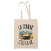 Tote Bag Beige La fondue c'est la vie