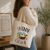 Tote Bag Beige La fondue c'est la vie