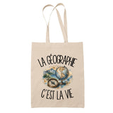 Tote Bag Beige La géographie c'est la vie