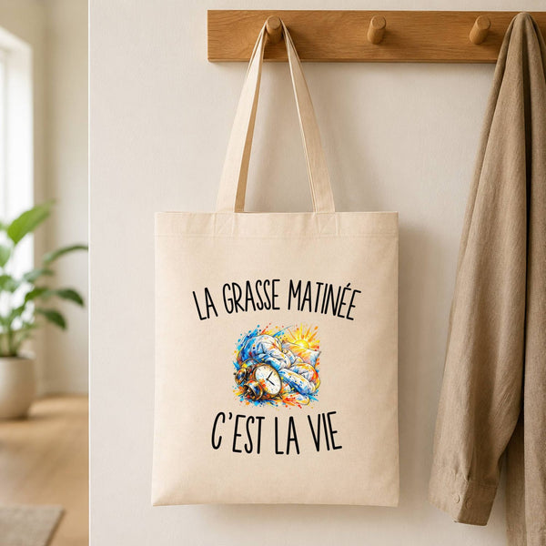 Tote Bag Beige La Grasse Matinée c’est la vie