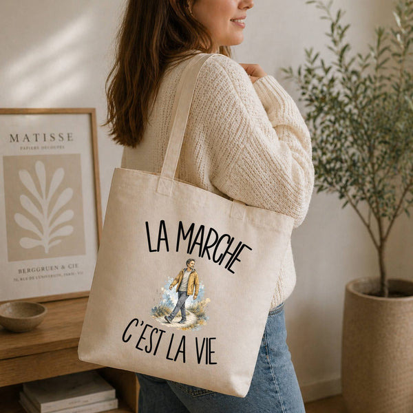 Tote Bag Beige La marche c'est la vie