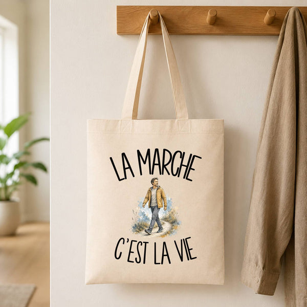 Tote Bag Beige La marche c'est la vie