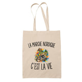 Tote Bag Beige La Marche Nordique c’est la vie