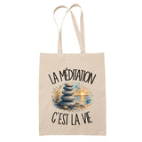 Tote Bag Beige La méditation c'est la vie