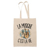 Tote Bag Beige La musique c'est la vie