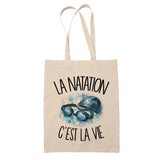 Tote Bag Beige La natation c'est la vie