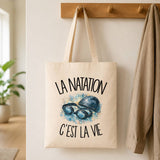 Tote Bag Beige La natation c'est la vie