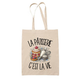 Tote Bag Beige La pâtisserie c'est la vie