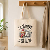 Tote Bag Beige La pâtisserie c'est la vie