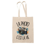Tote Bag Beige La photo c'est la vie