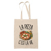 Tote Bag Beige La pizza c'est la vie
