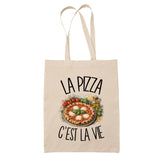 Tote Bag Beige La pizza c'est la vie