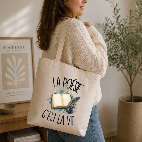 Tote Bag Beige La poésie c'est la vie
