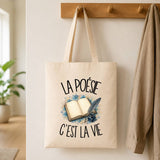 Tote Bag Beige La poésie c'est la vie