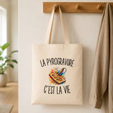 Tote Bag Beige La Pyrogravure c’est la vie