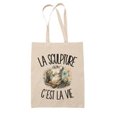 Tote Bag Beige La sculpture c'est la vie