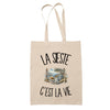 Tote Bag Beige La sieste c'est la vie