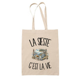 Tote Bag Beige La sieste c'est la vie