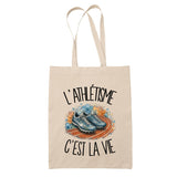 Tote Bag Beige L'athlétisme c'est la vie