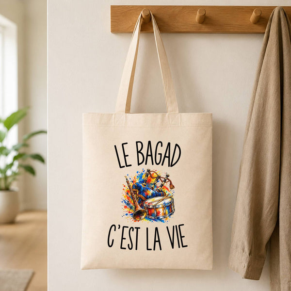 Tote Bag Beige Le Bagad c’est la vie