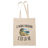 Tote Bag Beige Le Bassin d’Arcachon c’est la vie