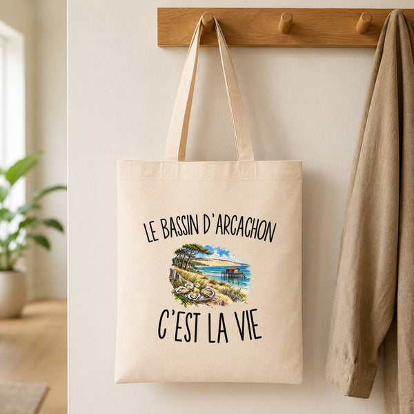 Tote Bag Beige Le Bassin d’Arcachon c’est la vie