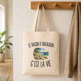 Tote Bag Beige Le Bassin d’Arcachon c’est la vie