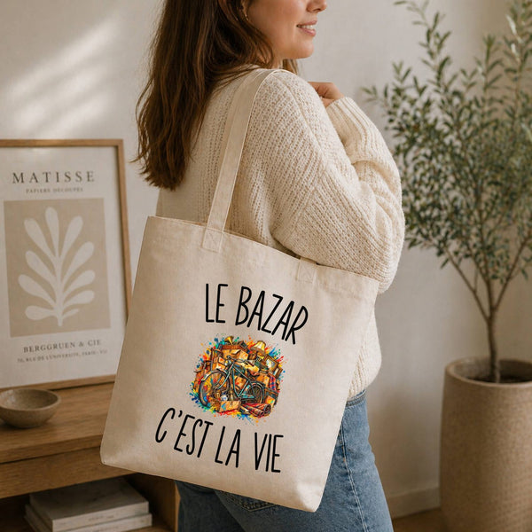 Tote Bag Beige Le Bazar c’est la vie