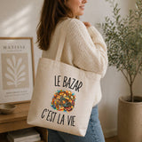 Tote Bag Beige Le Bazar c’est la vie