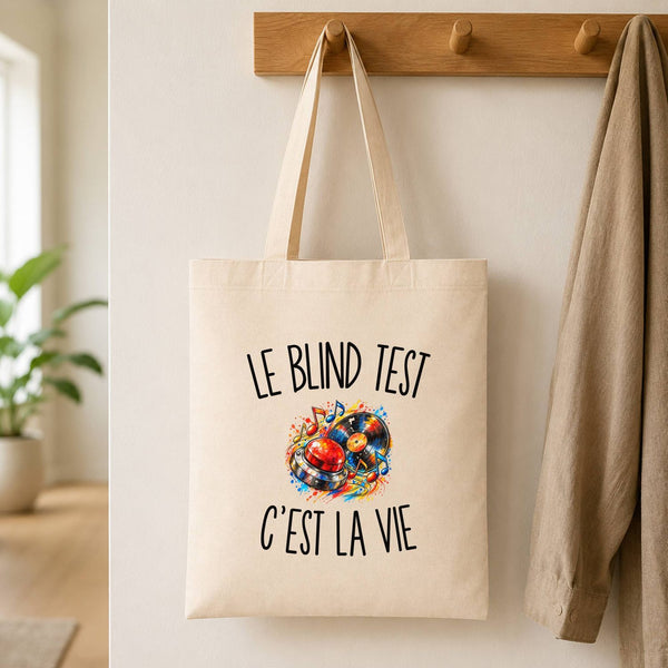 Tote Bag Beige Le Blind Test c’est la vie