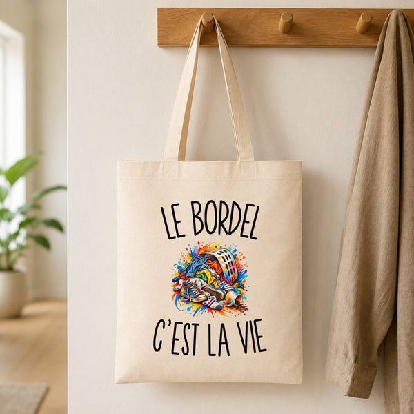 Tote Bag Beige Le Bordel c’est la vie