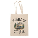 Tote Bag Beige Le camping-car c'est la vie