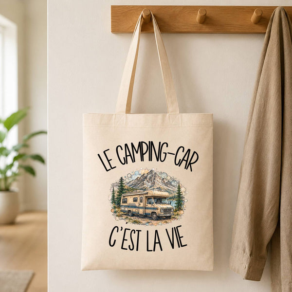 Tote Bag Beige Le camping-car c'est la vie