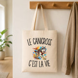 Tote Bag Beige Le Canicross c’est la vie