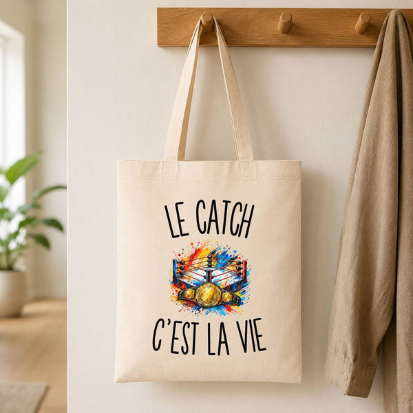 Tote Bag Beige Le Catch c’est la vie