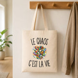 Tote Bag Beige Le Chaos c’est la vie