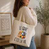 Tote Bag Beige Le Cidre c’est la vie