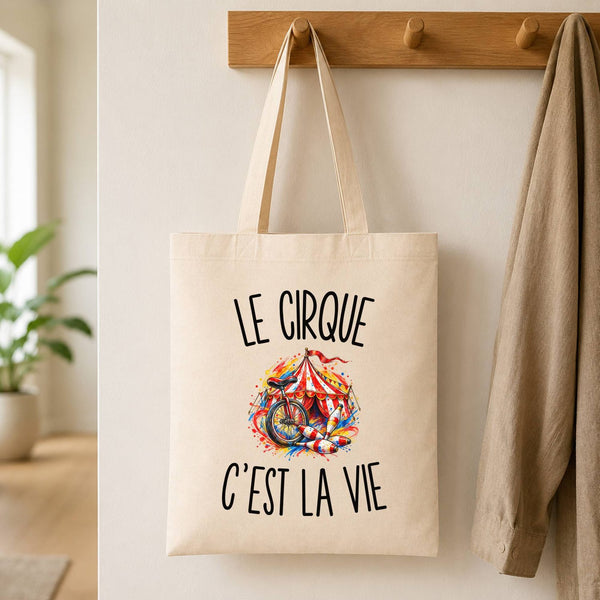 Tote Bag Beige Le Cirque c’est la vie
